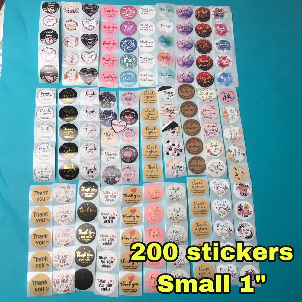 200 assorted thank you stickers 1” - Picture 3 of 14